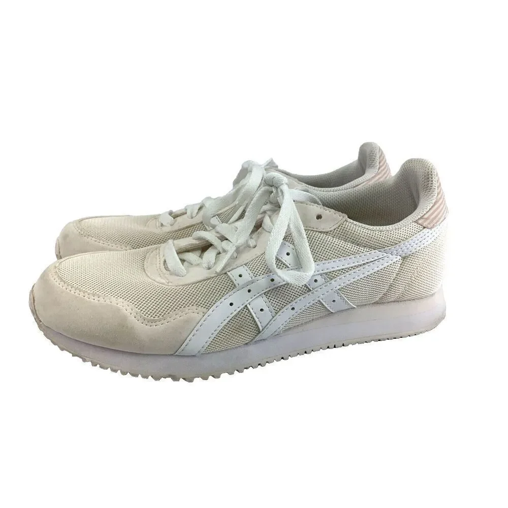 ASICS Tiger Runner Ginger Peach White Back Striped Low Lace Up Light Womens 8.5